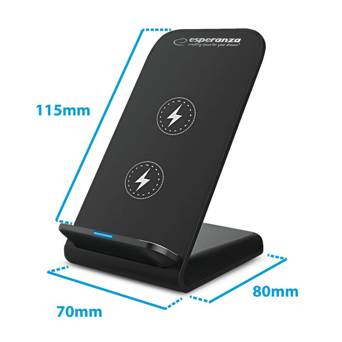 Wireless Charger with Mobile Holder Esperanza EZC101 Black-4