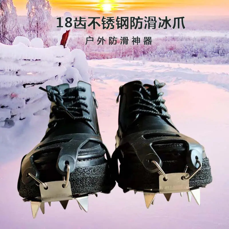 Ice Cleats with 18 Steel Teeth for Outdoor Activities