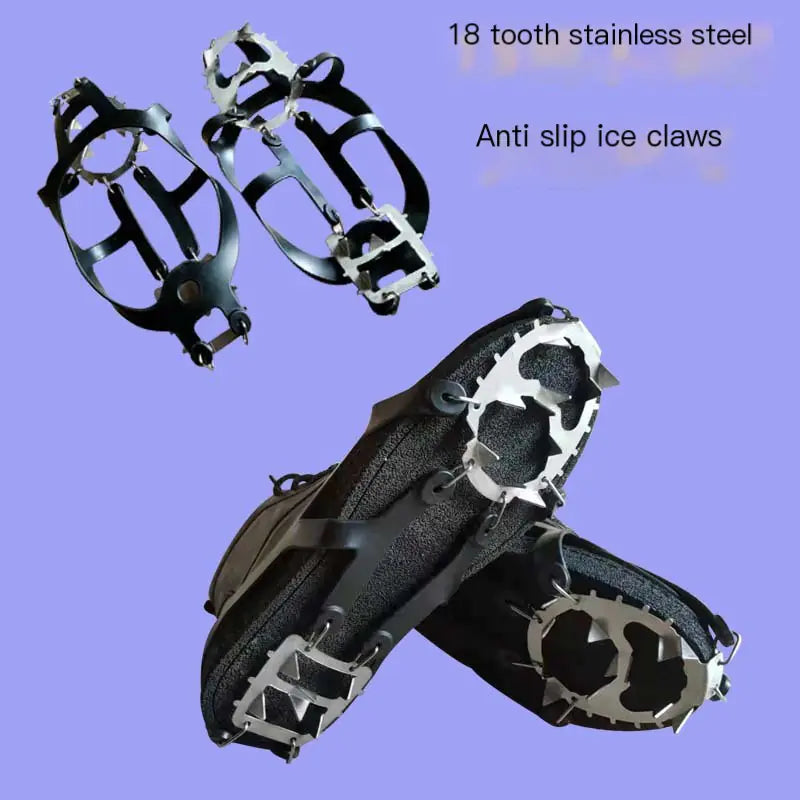 Ice Cleats with 18 Steel Teeth for Outdoor Activities
