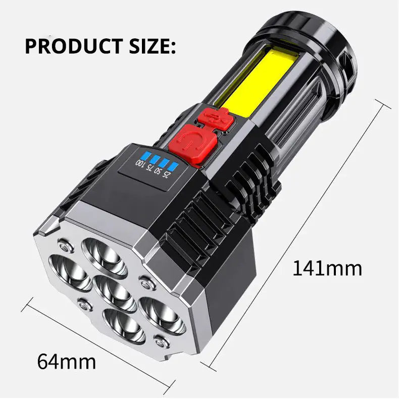 Portable USB Rechargeable Multi-function Flashlight