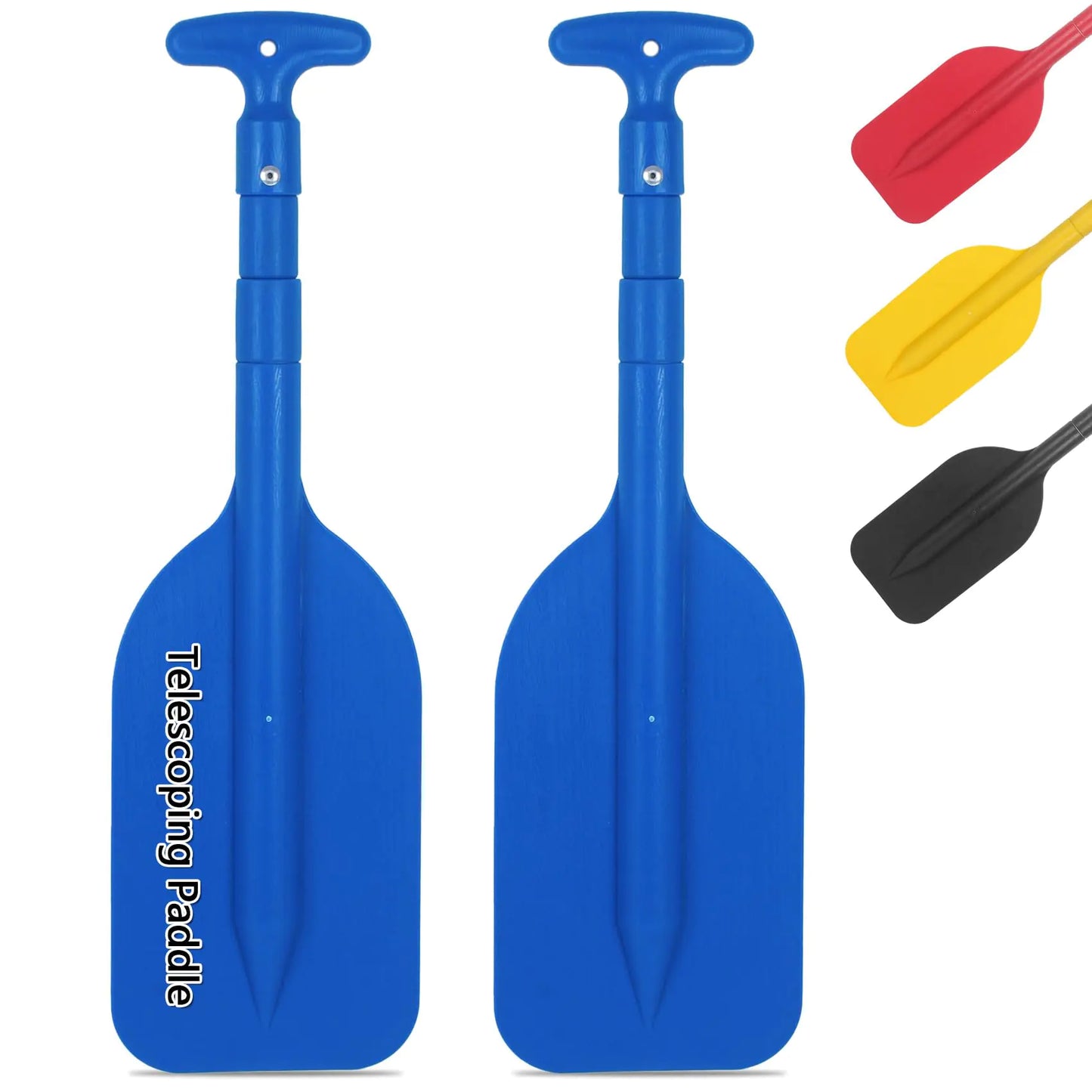 DEDU Telescoping Boat Oars 2 Pack Emergency Paddle Collapsible Boat Paddle 21"-43" Adjustable Collapsible Oar for Row Boat Aluminum Shaft Anti Slip for Kids and Adults (Blue)