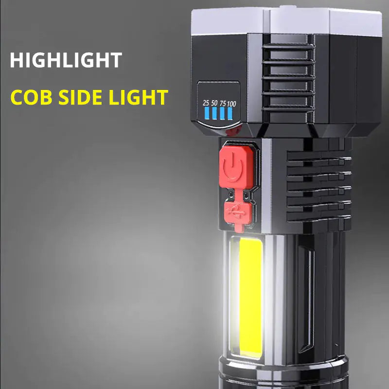 Portable USB Rechargeable Multi-function Flashlight