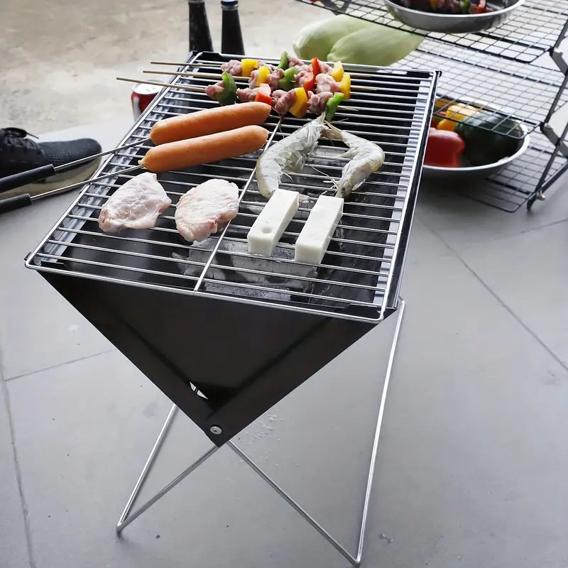 Portable Foldable BBQ Grill for Family Outdoor Use