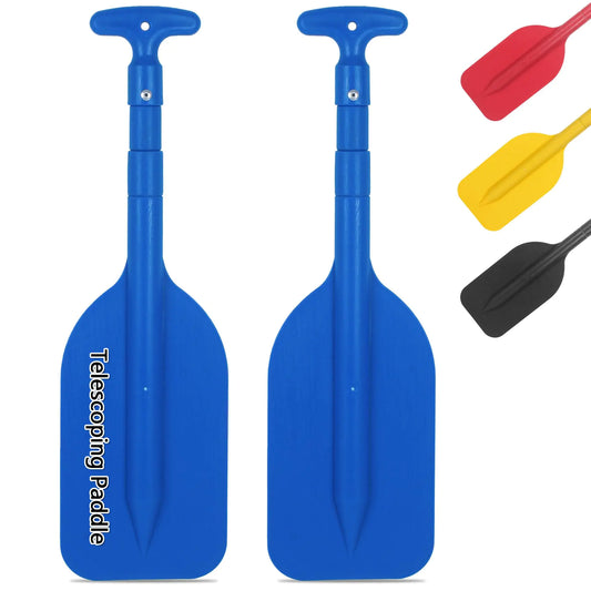 DEDU Telescoping Boat Oars 2 Pack Emergency Paddle Collapsible Boat Paddle 21"-43" Adjustable Collapsible Oar for Row Boat Aluminum Shaft Anti Slip for Kids and Adults (Blue)