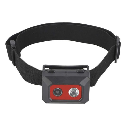 VBESTLIFE Head-Mounted Sports Camera F18 Night Vision Head-Mounted 1080P(1920 * 1080) Camera LED Light 5-10M SOS Sports Camera for Outdoor Sports Traveling Camcording